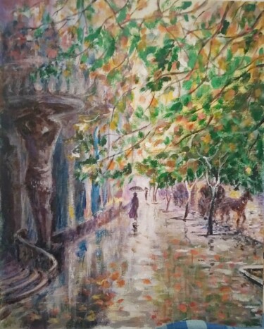 Painting titled "Осень" by Sergiy Tsymbalov, Original Artwork, Acrylic