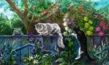 Картина под названием "Картина маслом "Кот…" - Sergiy Tsymbalov, Подлинное произведение искусства, Масло