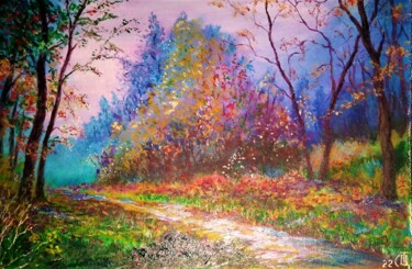 Картина под названием "Лесная тропинка" - Sergiy Tsymbalov, Подлинное произведение искусства, Акрил