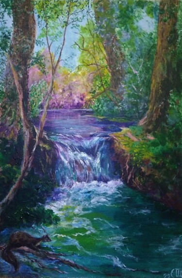 Peinture intitulée "Tableau "Ruisseau d…" par Sergiy Tsymbalov, Œuvre d'art originale, Acrylique