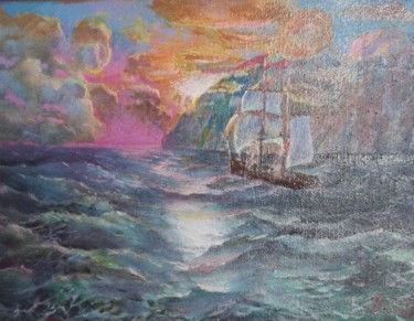 Pittura intitolato "At the break of down" da Serdzhio Sofronoff, Opera d'arte originale, Olio
