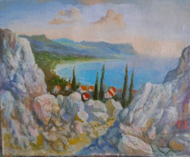 Картина под названием "Крым. Кипарисное" - Серджио Софронофф, Подлинное произведение искусства, Масло