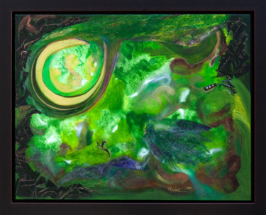 Peinture intitulée "Spirale (avec cadre)" par Carole L'Archer, Œuvre d'art originale, Acrylique