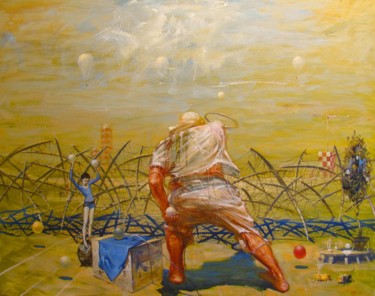 Painting titled "The strange game" by Serg  Roy, Original Artwork, Oil