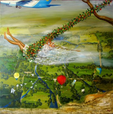 Peinture intitulée "OVER NATIVE LAND" par Serg  Roy, Œuvre d'art originale, Huile