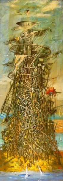 Painting titled "The old lighthouse" by Serg  Roy, Original Artwork, Oil