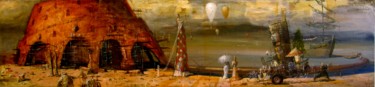 Malerei mit dem Titel "LAKE OF BABEL" von Serg  Roy, Original-Kunstwerk, Öl