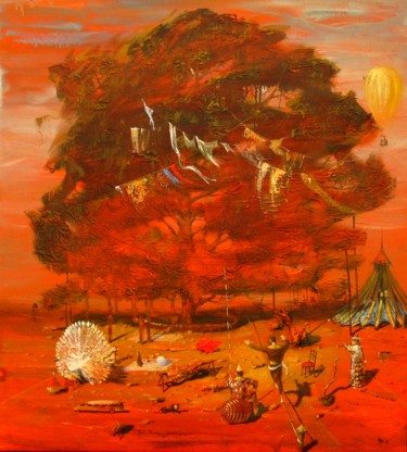 Peinture intitulée "Shapito's station" par Serg  Roy, Œuvre d'art originale, Huile