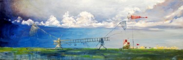 Painting titled "CATCHING THE CLOUDS." by Serg  Roy, Original Artwork, Oil