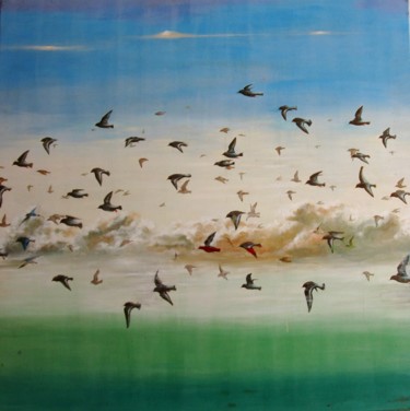 Malerei mit dem Titel "BETWEEN HEAVEN & EA…" von Serg  Roy, Original-Kunstwerk, Öl