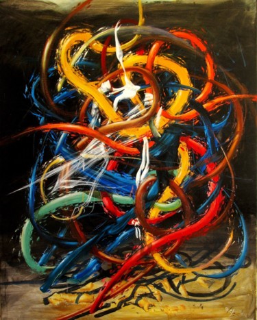 Pittura intitolato "IN MOTION V. WHITE…" da Serg  Roy, Opera d'arte originale, Olio