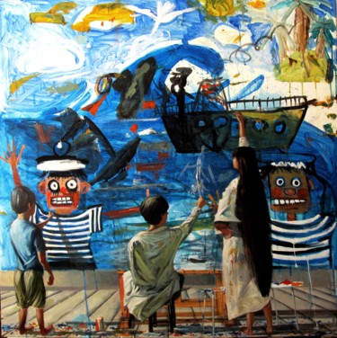Peinture intitulée "Marianists" par Serg  Roy, Œuvre d'art originale, Huile