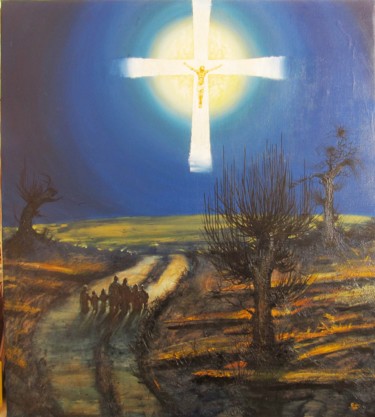 Картина под названием "The omen during the…" - Serg  Roy, Подлинное произведение искусства, Масло