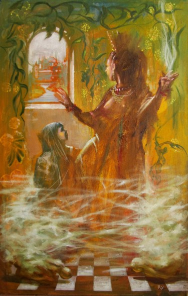 Painting titled "Queen of Sheba and…" by Serg  Roy, Original Artwork, Oil