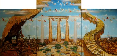 Painting titled "Stairway to Heaven" by Serg  Roy, Original Artwork, Oil