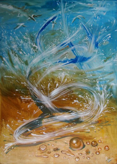 Painting titled "Water movement" by Serg  Roy, Original Artwork, Acrylic