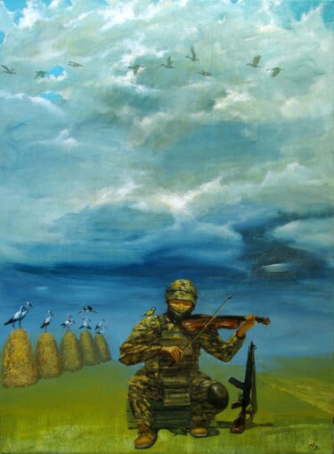 Peinture intitulée "Musical pause. A li…" par Serg  Roy, Œuvre d'art originale, Huile