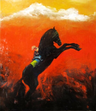 Painting titled "INVINCIBILITY" by Serg  Roy, Original Artwork, Oil Mounted on Wood Stretcher frame