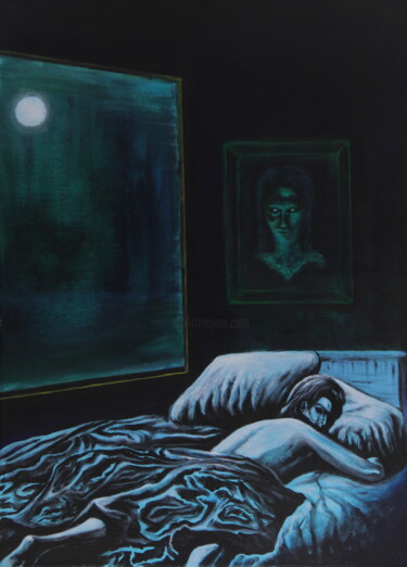 Painting titled "3 AM" by Serguei Borodouline, Original Artwork, Acrylic
