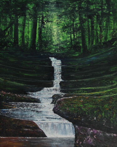 Peinture intitulée "Cascade" par Serguei Borodouline, Œuvre d'art originale, Acrylique