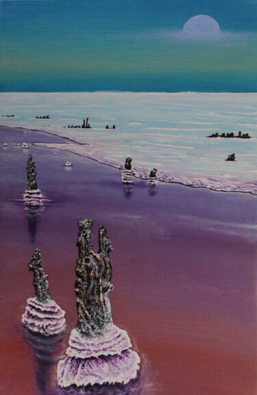 Painting titled "Salt Lake" by Serguei Borodouline, Original Artwork, Acrylic