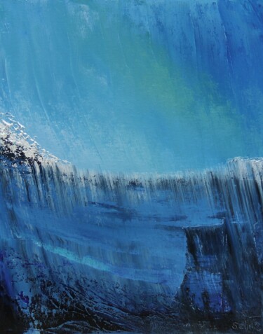 Pittura intitolato "At the Ice Wall" da Serguei Borodouline, Opera d'arte originale, Olio