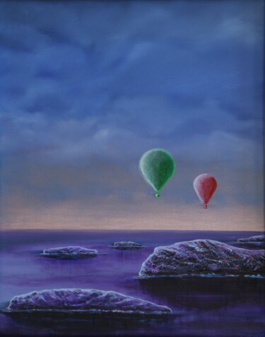 Schilderij getiteld "Baloon series-3" door Serguei Borodouline, Origineel Kunstwerk, Olie