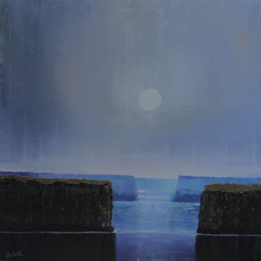 Pittura intitolato "Blinding Moon-II" da Serguei Borodouline, Opera d'arte originale, Olio