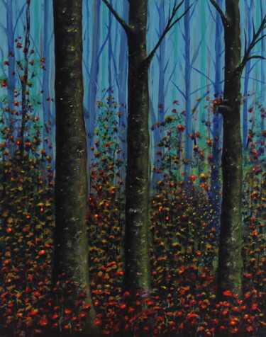 Painting titled "Blue October" by Serguei Borodouline, Original Artwork, Acrylic