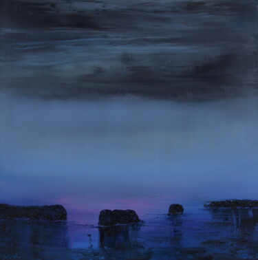 Painting titled "Dark Islands" by Serguei Borodouline, Original Artwork, Oil