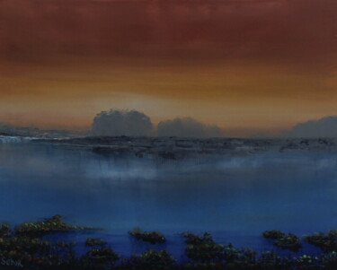 Painting titled "Dormant Lake" by Serguei Borodouline, Original Artwork, Oil
