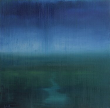 Malerei mit dem Titel "Dusk Rain" von Serguei Borodouline, Original-Kunstwerk, Öl