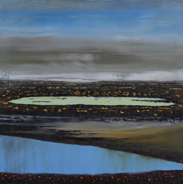 Schilderij getiteld "Forgotten Lakes" door Serguei Borodouline, Origineel Kunstwerk, Olie