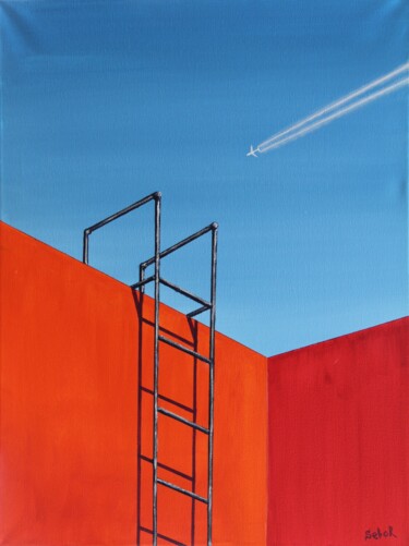 Painting titled "Ladder" by Serguei Borodouline, Original Artwork, Acrylic