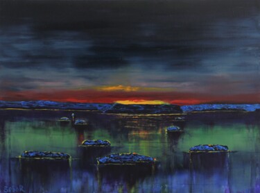 Pittura intitolato "Ruby Sunset" da Serguei Borodouline, Opera d'arte originale, Olio