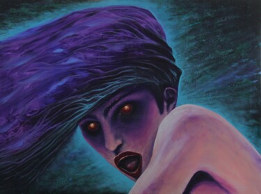 Painting titled "Witch" by Serguei Borodouline, Original Artwork, Acrylic