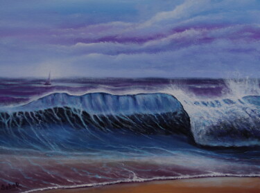 Schilderij getiteld "Wave" door Serguei Borodouline, Origineel Kunstwerk, Acryl