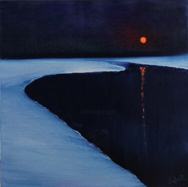 Peinture intitulée "At Night" par Serguei Borodouline, Œuvre d'art originale, Huile