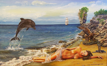 Painting titled "Сон (Sleeping)" by Serhii Belotserkovskyi, Original Artwork, Oil