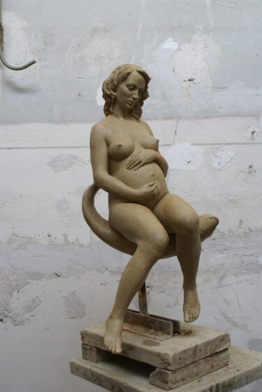 Sculpture intitulée "Waiting. Tanya" par Serhii Brylov, Œuvre d'art originale, Argile