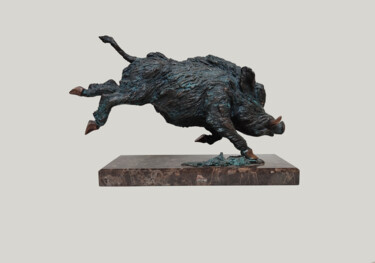 Sculptuur getiteld "Boar" door Serhii Brylov, Origineel Kunstwerk, Bronzen