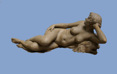 Sculpture intitulée "Lioness Anna" par Serhii Brylov, Œuvre d'art originale, Argile