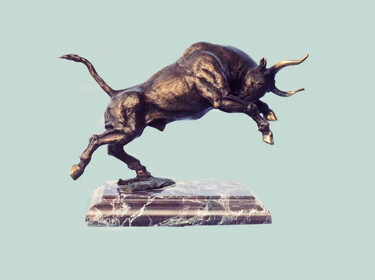 Скульптура под названием "Bull" - Serhii Brylov, Подлинное произведение искусства, Бронза