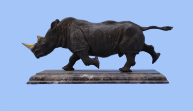 Sculpture intitulée "Rhino." par Serhii Brylov, Œuvre d'art originale, Bronze