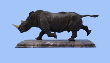 Escultura intitulada "Rhino." por Serhii Brylov, Obras de arte originais, Bronze