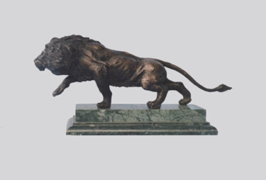 Scultura intitolato "Lion." da Serhii Brylov, Opera d'arte originale, Bronzo