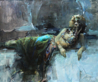Ζωγραφική με τίτλο "Showgirl" από Serhii Cherniakovskyi, Αυθεντικά έργα τέχνης, Λάδι Τοποθετήθηκε στο Ξύλινο φορείο σκελετό