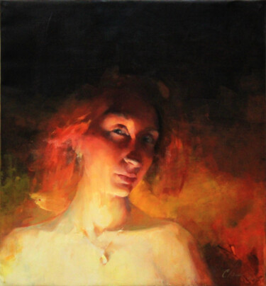 Malarstwo zatytułowany „Shine” autorstwa Serhii Cherniakovskyi, Oryginalna praca, Olej Zamontowany na Drewniana rama noszy