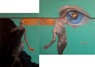 Malarstwo zatytułowany „Eva & Adam” autorstwa Serhii Hetmanchuk, Oryginalna praca, Olej