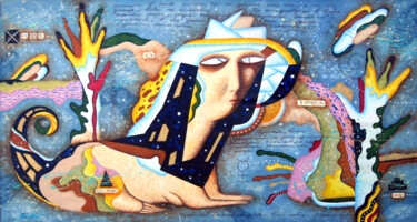 Картина под названием "Sphinx" - Serhii Lypovtsev, Подлинное произведение искусства, Масло Установлен на Деревянная рама для…